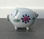 Seventies vintage spaarvarken grijs blauw keramiek, Verzamelen, Spaarpotten, Ophalen of Verzenden, Gebruikt, Steen, Aardewerk of Keramiek