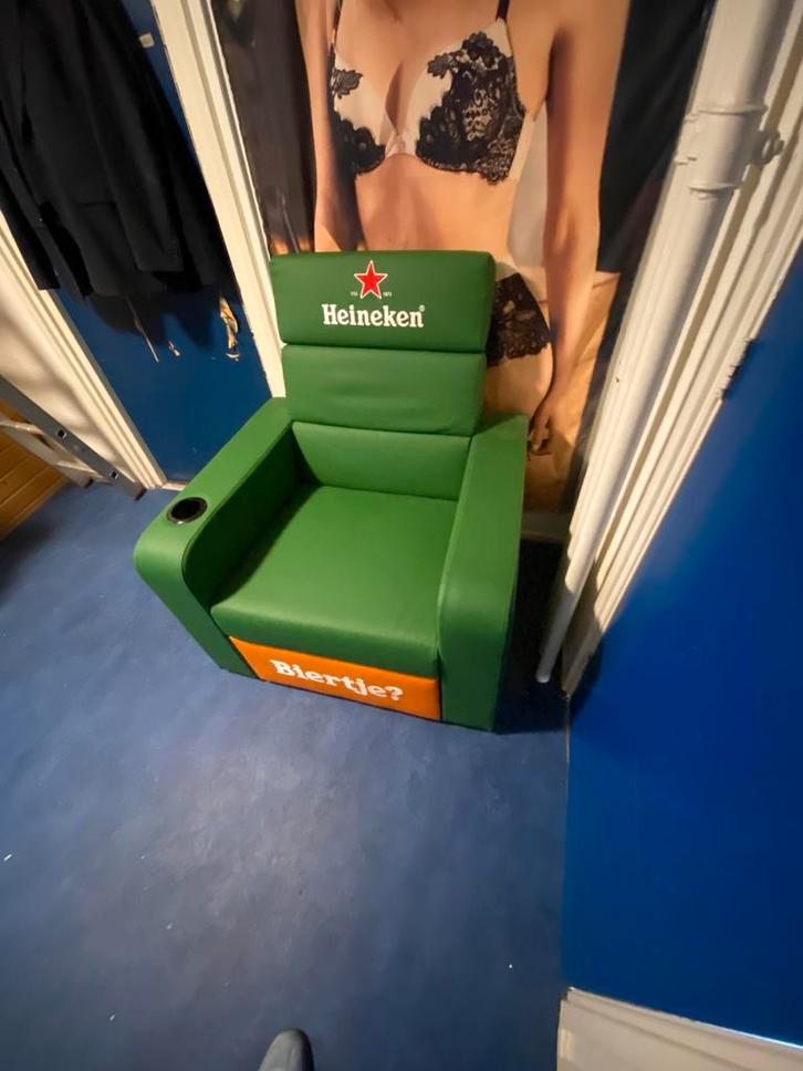 Heineken stoel, Huis en Inrichting, Stoelen, Zo goed als nieuw, Ophalen