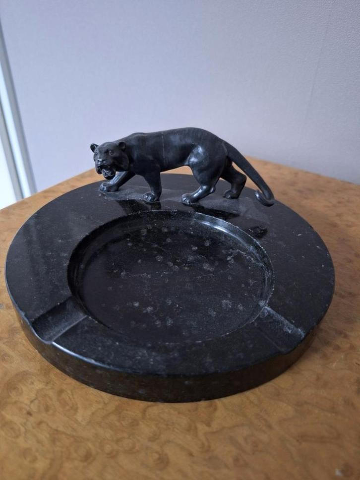 Art Deco Asbak met Panter, Antiek en Kunst, Curiosa en Brocante, Ophalen of Verzenden