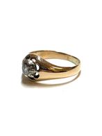 14k gouden ring met een roosdiamant, Ophalen of Verzenden, Goud, Ring, Met edelsteen