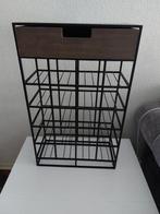 Leuk wijnrekje zwart staal, Huis en Inrichting, Woonaccessoires | Wijnrekken, Ophalen, Zo goed als nieuw, Minder dan 5 flessen