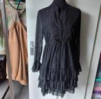 Zwarte Jurk met Gouden Stippen - Ibiza Boho Vintage, Kleding | Dames, Jurken, Maat 38/40 (M), Zwart, Ophalen of Verzenden, Zo goed als nieuw