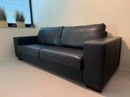 Als nieuw | Zwart lederen design bank 230cm, Huis en Inrichting, Banken | Bankstellen, Ophalen, Zo goed als nieuw