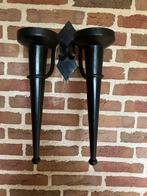 Prachtige zwarte fakkel/ kasteelkandelaar, feestdagen, Ophalen, Overige materialen