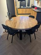Mooie ronde mango houten eettafel - 150cm, Huis en Inrichting, Ophalen, Gebruikt, 100 tot 150 cm, 150 tot 200 cm