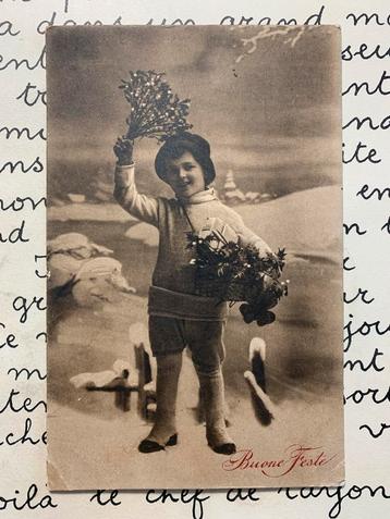 24-12-1914 Buone Feste - kindje met maretak (IT) beschikbaar voor biedingen