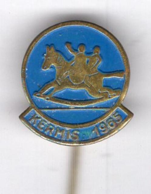 Kermis 1965 draaimolen blauw op koper speldje ( W_223 ), Verzamelen, Speldjes, Pins en Buttons, Nieuw, Speldje of Pin, Merk, Verzenden