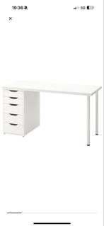 Bureau LAGKAPTEN / ALEX – wit – 140x60 cm, Huis en Inrichting, Bureaus, Ophalen, Zo goed als nieuw, Bureau