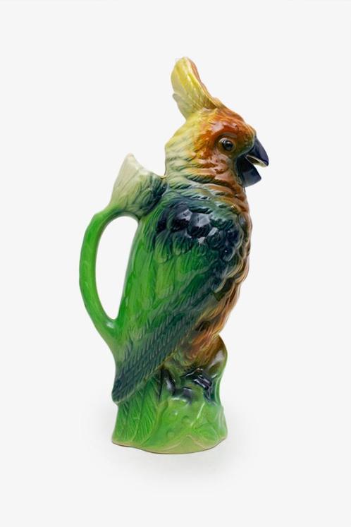 50s Saint Clement kaketoe keramieken majolica karaf 7481, Antiek en Kunst, Antiek | Keramiek en Aardewerk, Ophalen of Verzenden
