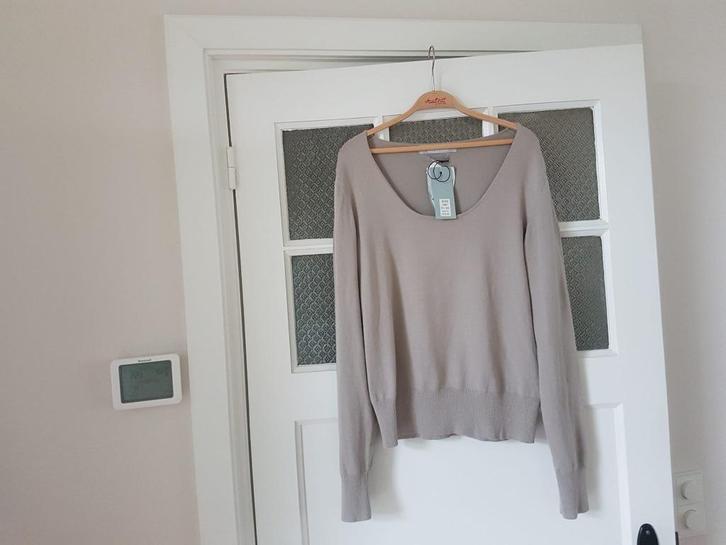 René van der wijck beige-grijze trui, xl, Kleding | Dames, Truien en Vesten, Nieuw, Maat 46/48 (XL) of groter, Beige, Ophalen of Verzenden