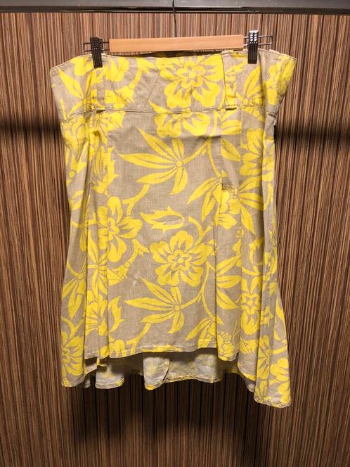 DEPT rok geel zand kleur bloemen linnen maat XL zgan, Kleding | Dames, Rokken, Zo goed als nieuw, Maat 46/48 (XL) of groter, Geel