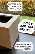 Beton grijs plantenbak bloempot, Tuin en Terras, Bloembakken en Plantenbakken, Tuin, Kunststof, Minder dan 30 cm, Minder dan 60 cm