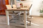 4 eetkamerstoelen (Pronto, Saltino), Huis en Inrichting, Ophalen, Gebruikt, Wit, Metaal