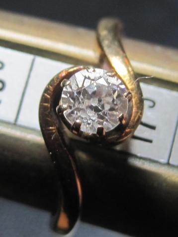Antiek diamant ring 14 k goud circa 0,5 karaat diamant beschikbaar voor biedingen