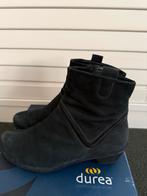 Durea Zwarte Korte Laarsjes, Wijdte K, Maat 37/38, Zwart, Lage of Enkellaarzen, Ophalen of Verzenden, Zo goed als nieuw