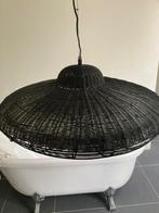 Bodilson zwarte rieten lampen met metalen frame 3 stuks, Huis en Inrichting, Lampen | Hanglampen, Ophalen, Gebruikt, Metaal, 50 tot 75 cm