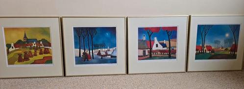 4 Prenten handgesigneerd van Toon Tieland, Verzamelen, Foto's en Prenten, Gebruikt, Prent, Overige onderwerpen, 1980 tot heden