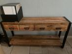 Sidetable mangohout, Huis en Inrichting, Tafels | Sidetables, Ophalen, 100 tot 150 cm, Zo goed als nieuw, Metaal