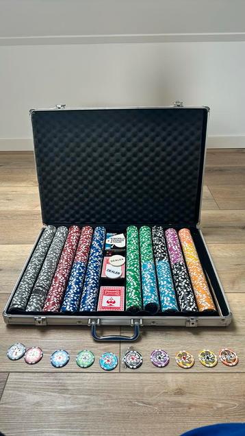 Poker koffer 1000 luxe chips
