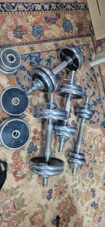 Stalen Dumbbells met Losse Gewichten, Ophalen, Gebruikt, Rug, Dumbbell