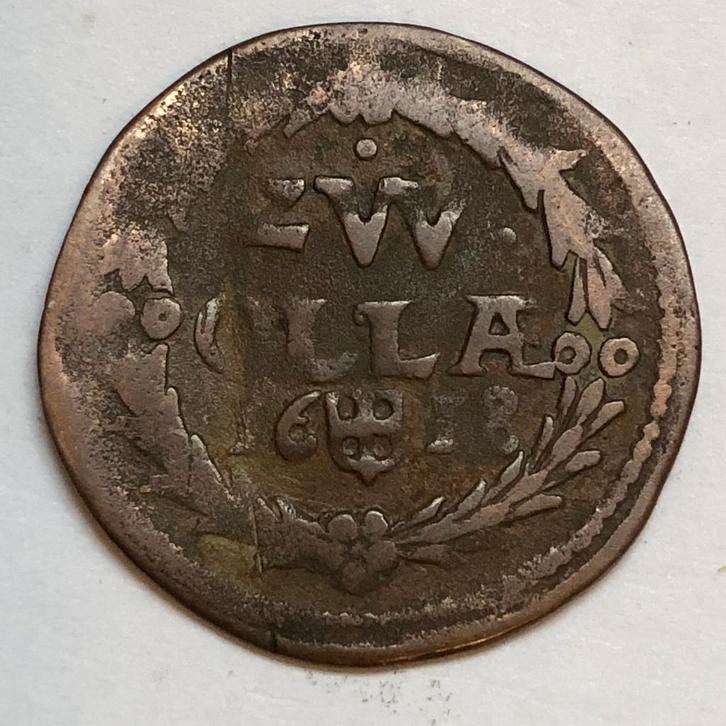 Duit Zwolle 1618. Fr+., Postzegels en Munten, Munten | Nederland, Losse munt, Overige waardes, Vóór koninkrijk, Ophalen of Verzenden