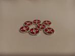 NIEUW: White Tile, Round 2 x 2 with Hole with Red Life Prese, Lego, Nieuw, Ophalen of Verzenden, X