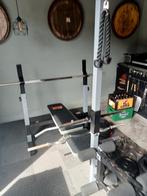 bench bank met veel toebehoren, Sport en Fitness, Fitnessapparatuur, Gebruikt, Metaal, Ophalen