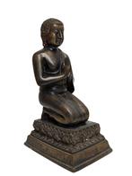 Oude Bronzen Knielende Boeddha – Anjali Mudra, Ophalen of Verzenden, Gebruikt