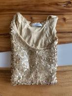 Gouden pailletten zomertop, Ophalen of Verzenden, Zo goed als nieuw, Maat 38/40 (M), Zonder mouw