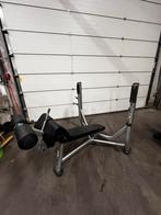 Life Fitness Olympic Delcline Bench, Ophalen, Gebruikt, Fitnessbank