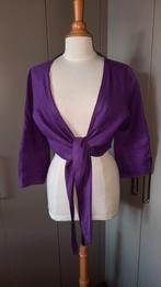 NIEUW Linnen ART BOLERO vestje vest Paars Maat M, Ophalen of Verzenden, Nieuw, Paars