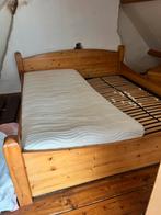 Houten bed met latten bodem, Ophalen, Tweepersoons, Zo goed als nieuw, 180 cm