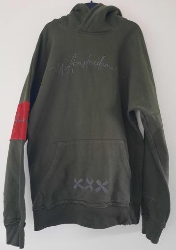 Lekker warme legergroene hoodie M Amsterdam beschikbaar voor biedingen