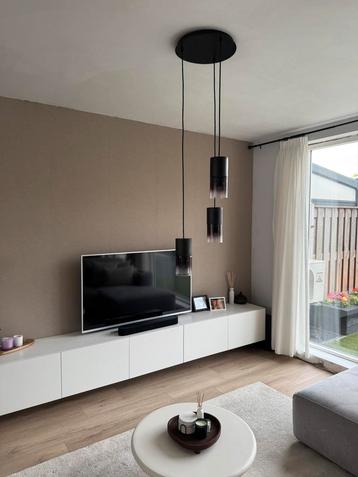 Zwarte hanglamp met 3 pendels