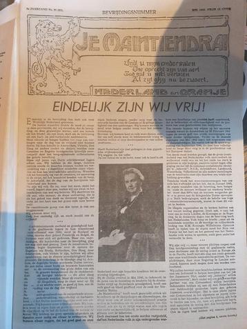 Je Maintiendrai, voorpagina beschikbaar voor biedingen