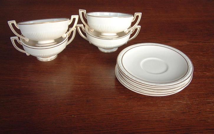 4 prachtige oude soepkommen regout empire styl, Antiek en Kunst, Antiek | Servies los, Ophalen of Verzenden