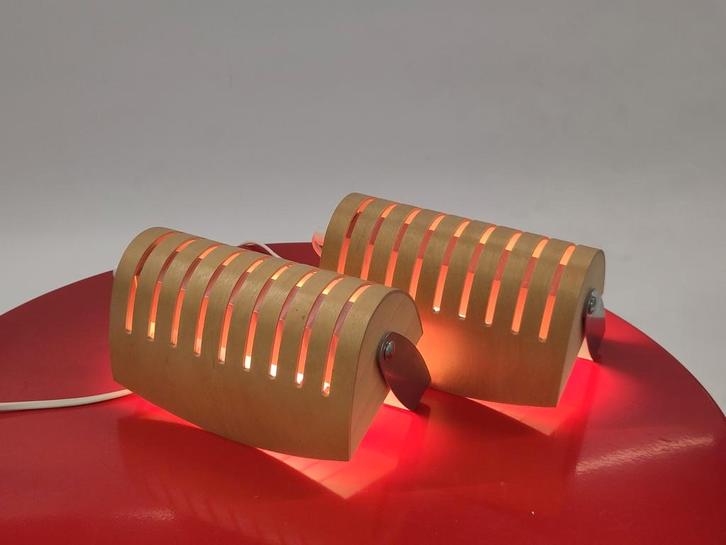 2x vintage Ikea wandlampje Strimma V9906 hout lamp wandlamp, Huis en Inrichting, Lampen | Wandlampen, Gebruikt, Hout, Ophalen of Verzenden