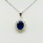 Zilveren collier met hanger, Met strass, Verzenden, Zo goed als nieuw, Nvt