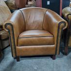 Chesterfield club / kuip fauteuil leer + BEZORGING GRATIS, Chesterfield, Nieuw, Ophalen of Verzenden, 75 tot 100 cm