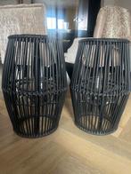 Grote Zwarte Windlichten met Glazen Vazen, Ophalen, 25 tot 50 cm, Zwart, Nieuw
