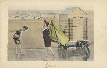 Groet uit -     baden aan het strand [KRST005-7165 beschikbaar voor biedingen