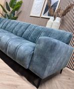 ZGAN De Bommel Velvet Veloura Hoekbank - Blauw - 300 x 225, Ophalen, Hoekbank, 300 cm of meer, Zo goed als nieuw