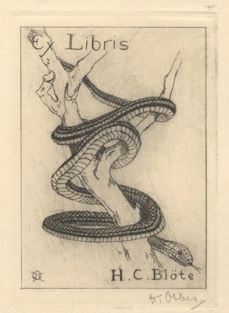 2032 Ex Libris Nederland : Joan Francois Obbes, 1936, Antiek en Kunst, Kunst | Etsen en Gravures, Verzenden