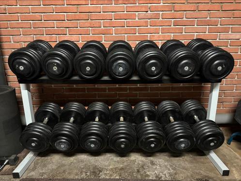 CHD dumbells 35-50 kg incl. rek, Sport en Fitness, Fitnessmaterialen, Zo goed als nieuw, Dumbbell, Ophalen