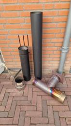 Kachelpijp set 125mm + verloopstuk naar 150mm en T-stuk, Huis en Inrichting, Kachels, Ophalen, Zo goed als nieuw