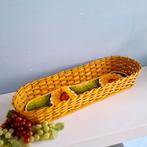 Vintage stokbroodmand, okergeel met los bloemenkleedje, Huis en Inrichting, Woonaccessoires | Schalen en Manden, Ophalen of Verzenden
