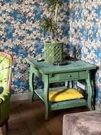 vintage groene verlengbare tafel, Ophalen, Gebruikt, 100 tot 150 cm, 50 tot 100 cm