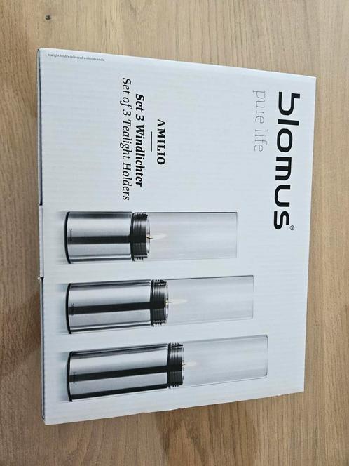 Blomus Amilio Windlicht Set - Nieuw in Doos, Huis en Inrichting, Woonaccessoires | Kandelaars en Kaarsen, Nieuw, Kandelaar, Minder dan 25 cm