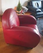 Rode leren fauteuil van Natuzzi, Ophalen, Gebruikt, 50 tot 75 cm, Leer