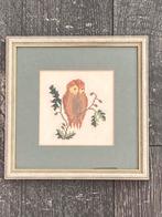 Geborduurd schilderijtje uil (060126), Ophalen of Verzenden, Zo goed als nieuw, Handborduren, Overige typen